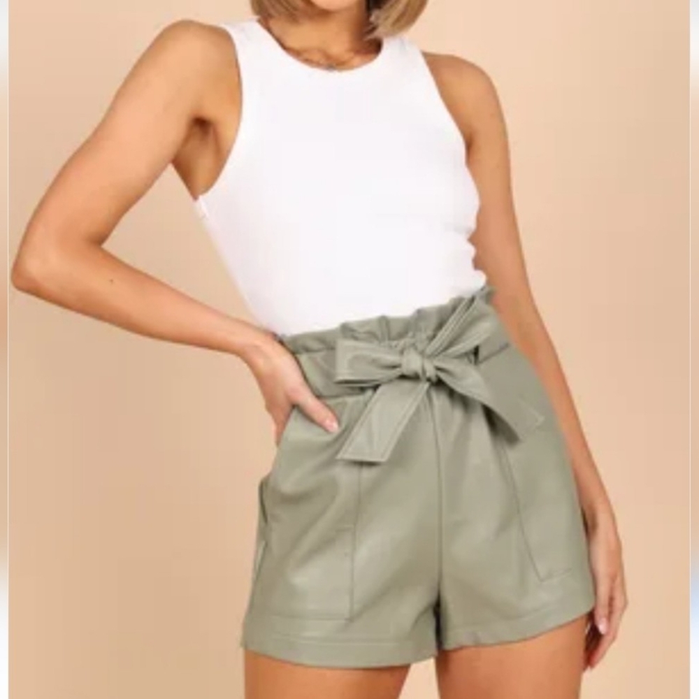 Olive Green Women's High-Waisted Shorts